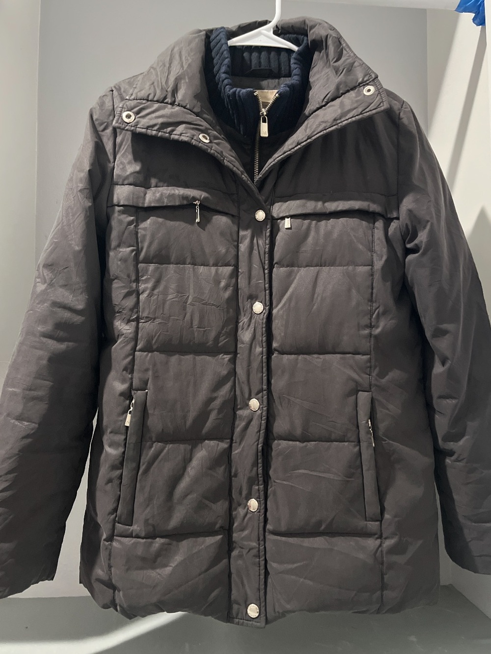Women's Michael Kors Quilted Puffer Coat - Black